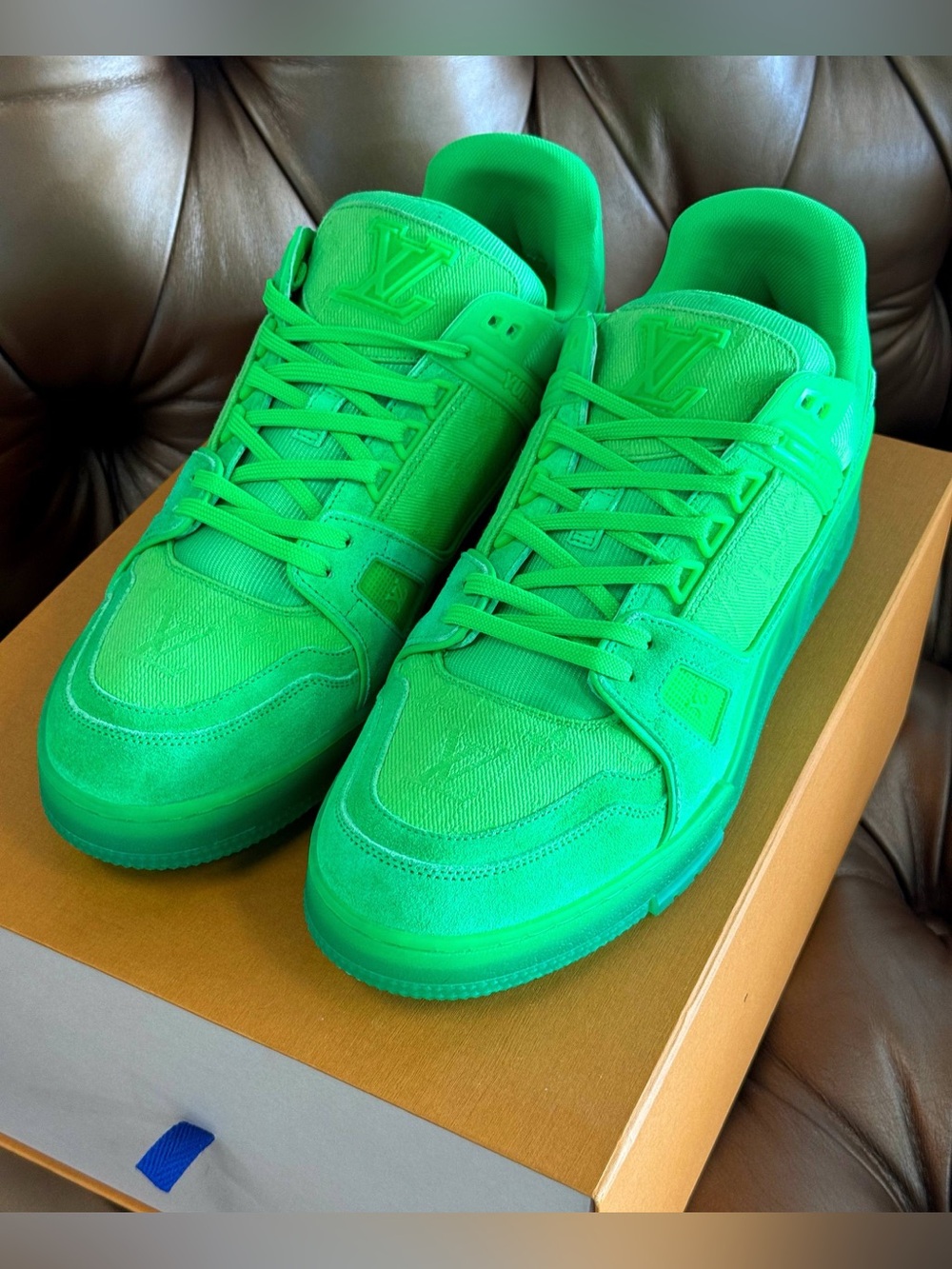 Louis Vuitton Trainer Fluorescent Green Size 9.00  - Worn once dust bag box lace